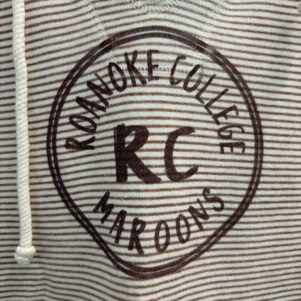 Blue 84 White/ Brown Striped Roanoke College Hooded Pullover Large