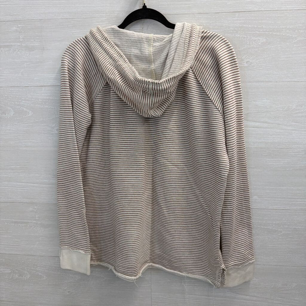 Blue 84 White/ Brown Striped Roanoke College Hooded Pullover Large