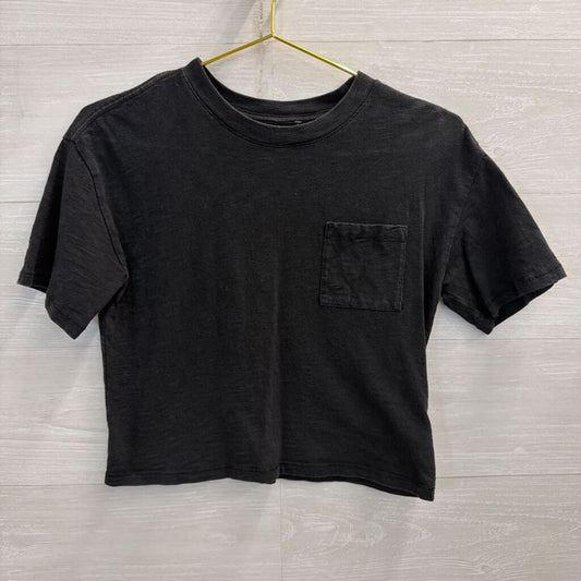 Gap Black Cropped Short Sleeve Top Small