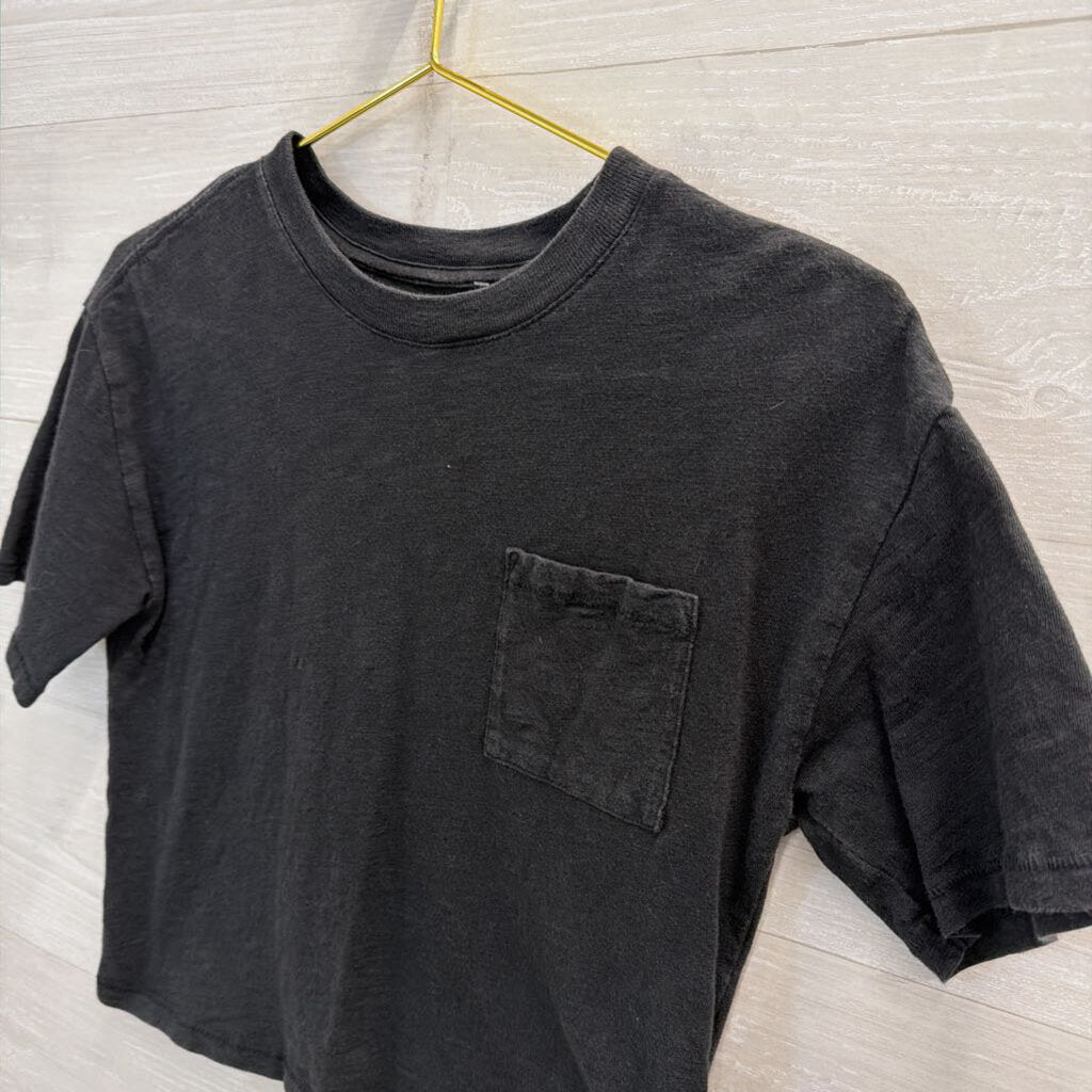 Gap Black Cropped Short Sleeve Top Small