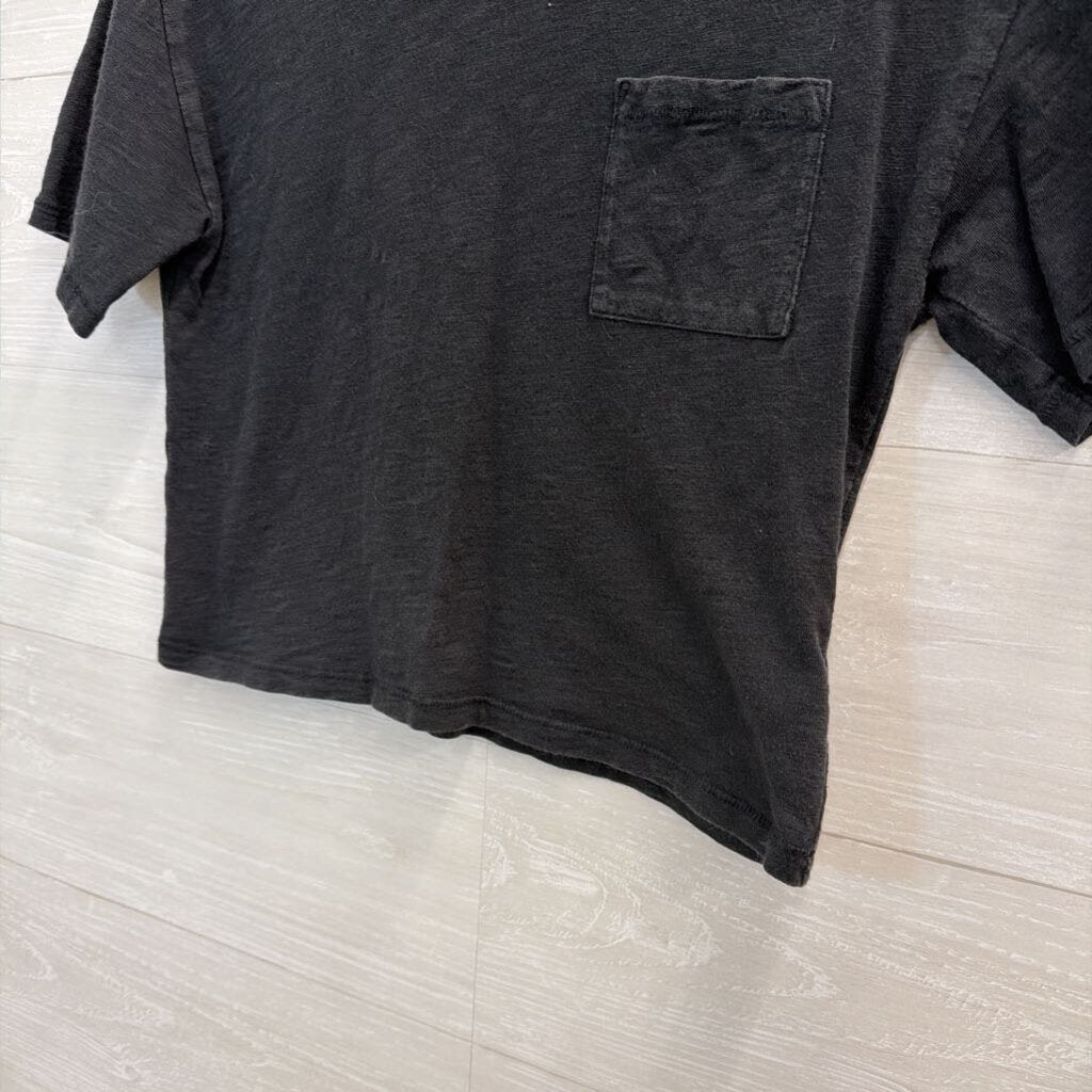 Gap Black Cropped Short Sleeve Top Small