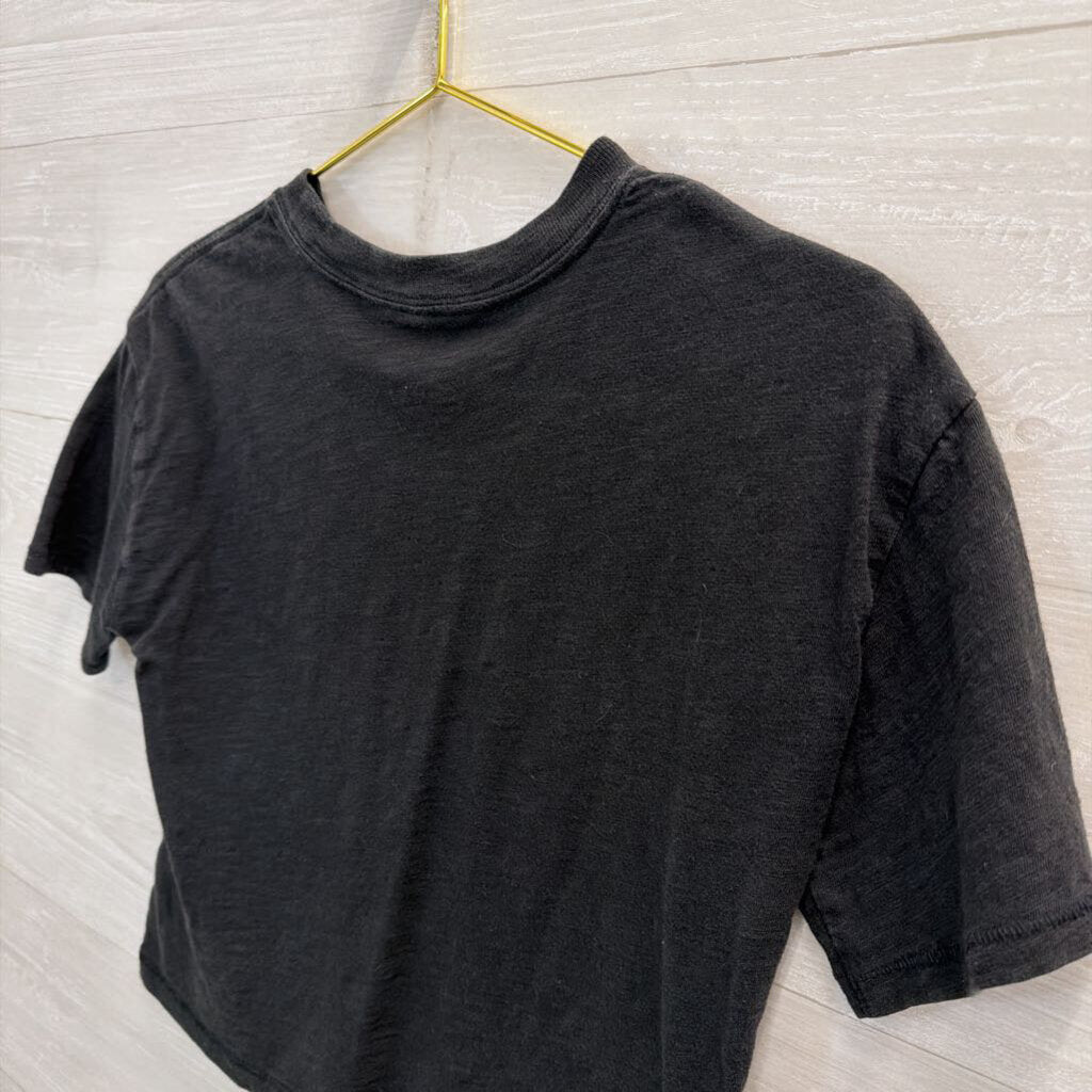 Gap Black Cropped Short Sleeve Top Small
