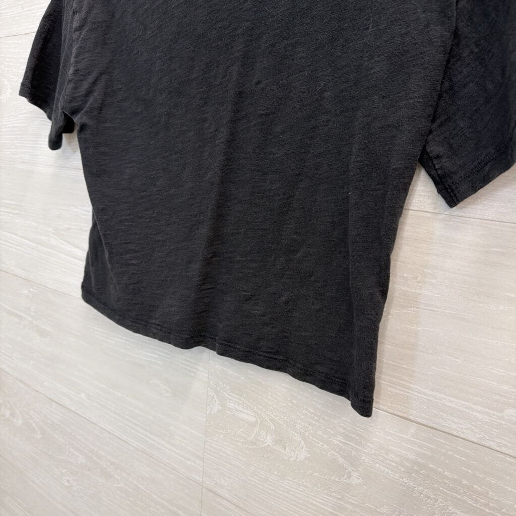 Gap Black Cropped Short Sleeve Top Small