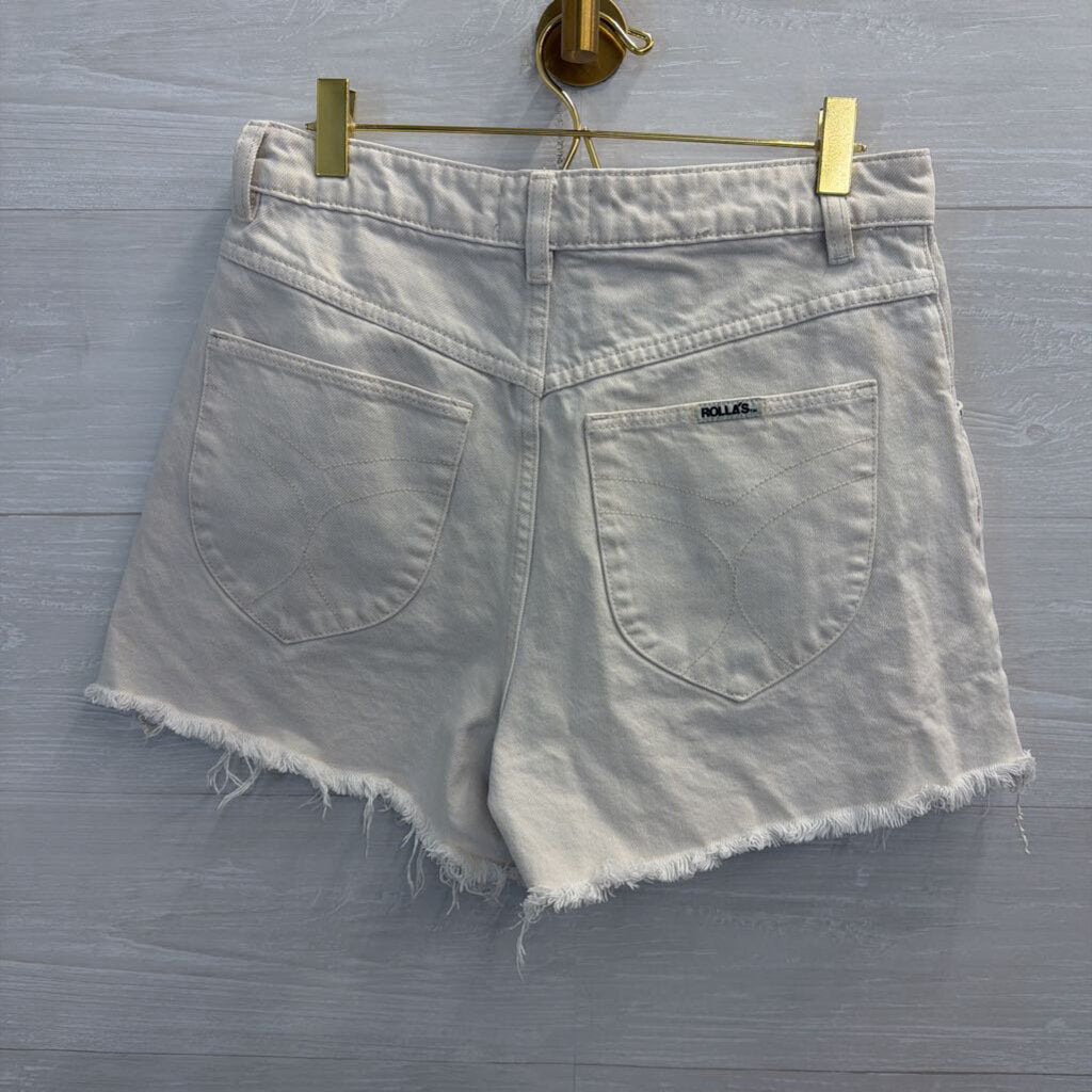 Rolla's Cream Denim Cut Off Shorts 29