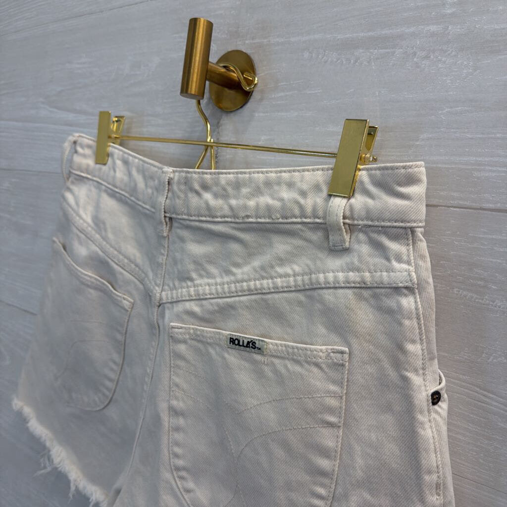 Rolla's Cream Denim Cut Off Shorts 29
