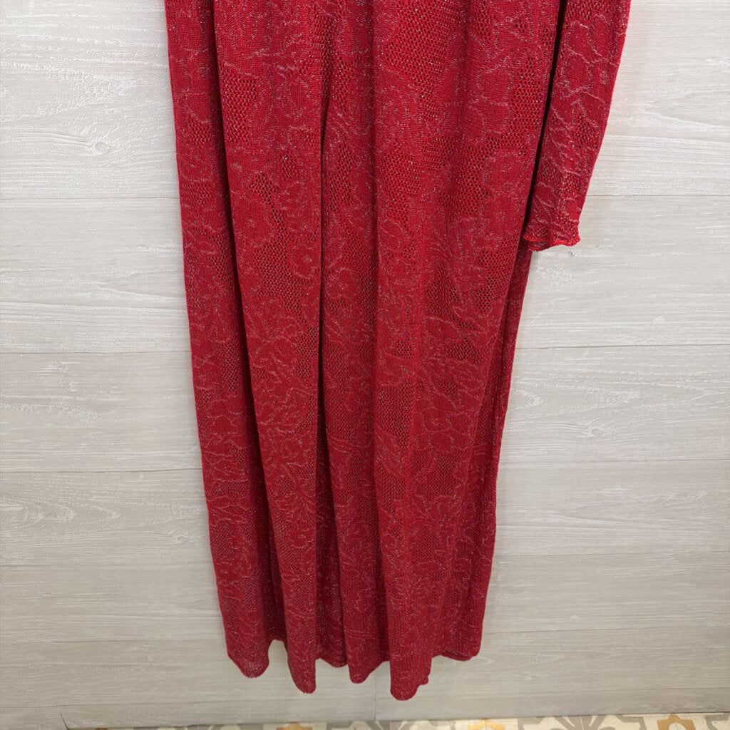Cecilia Prado Red Shimmer lace One Shoulder Jumpsuit Medium