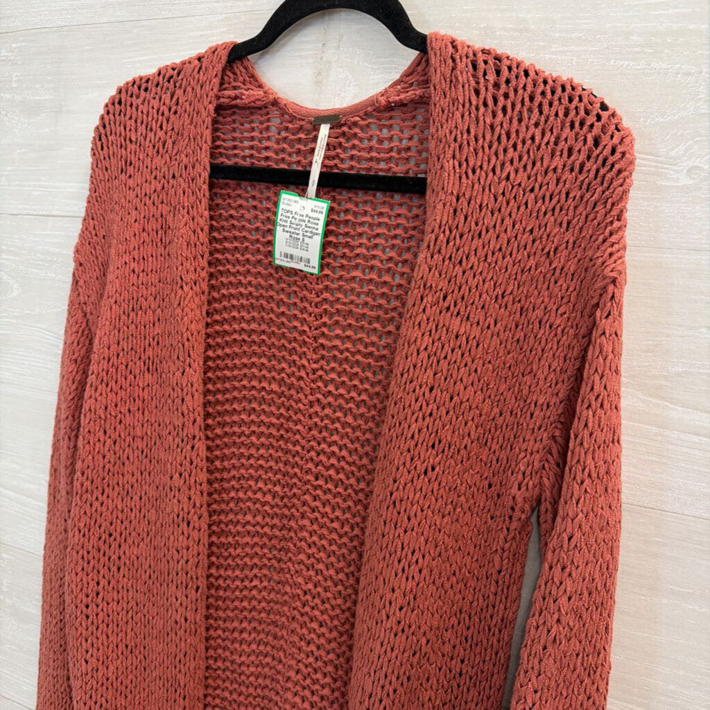 Free People Rose Knit Simply Sienna Open Front Cardigan Sweater Small