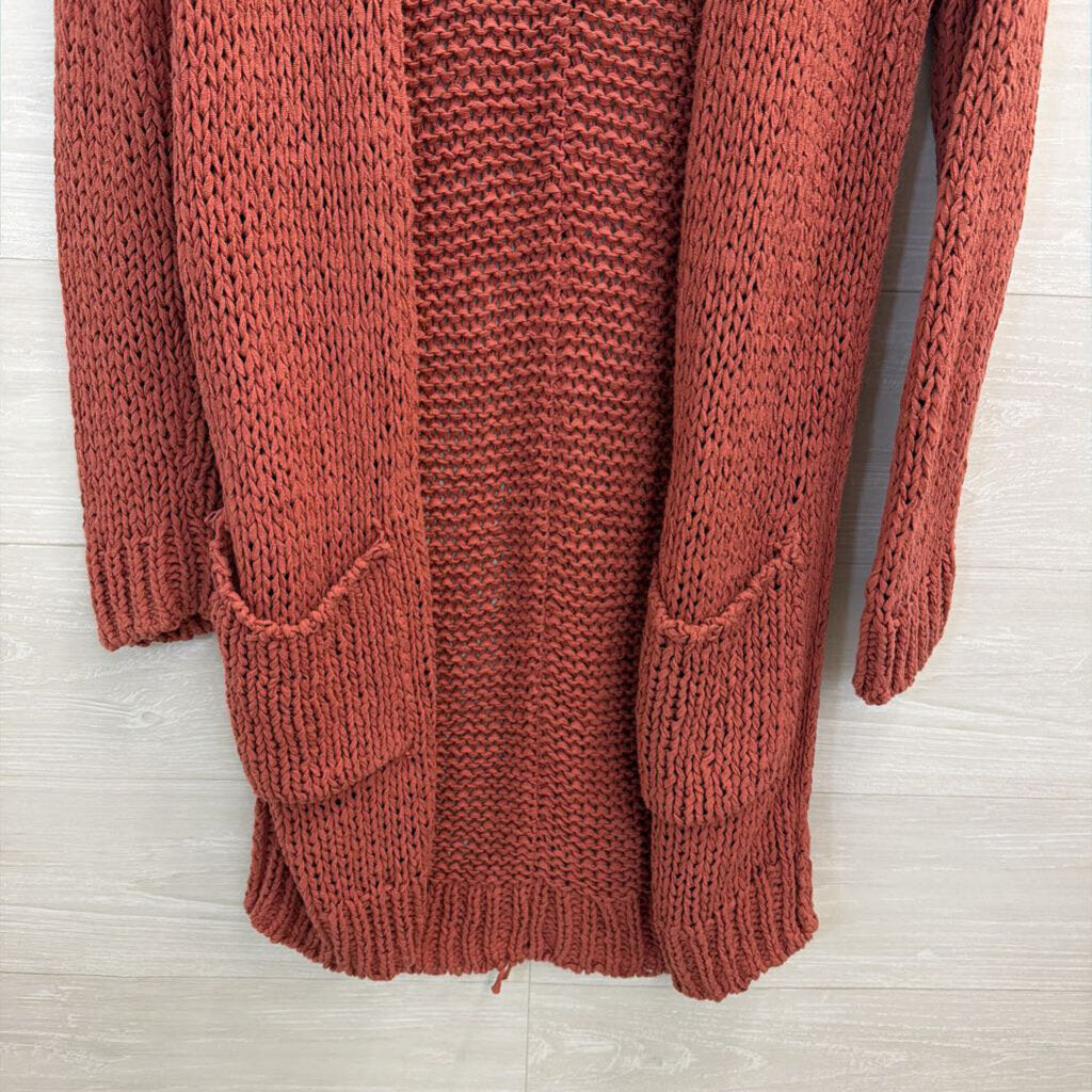Free People Rose Knit Simply Sienna Open Front Cardigan Sweater Small