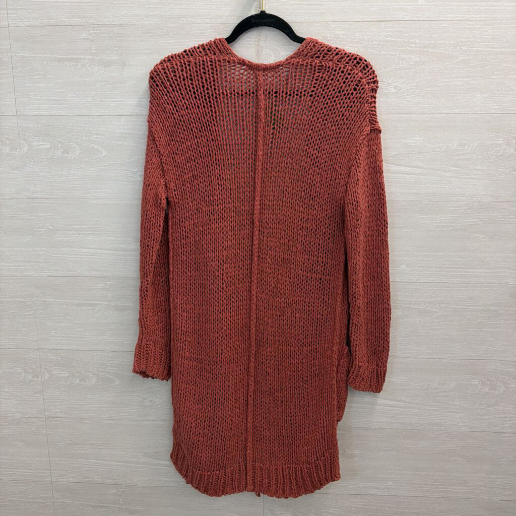 Free People Rose Knit Simply Sienna Open Front Cardigan Sweater Small