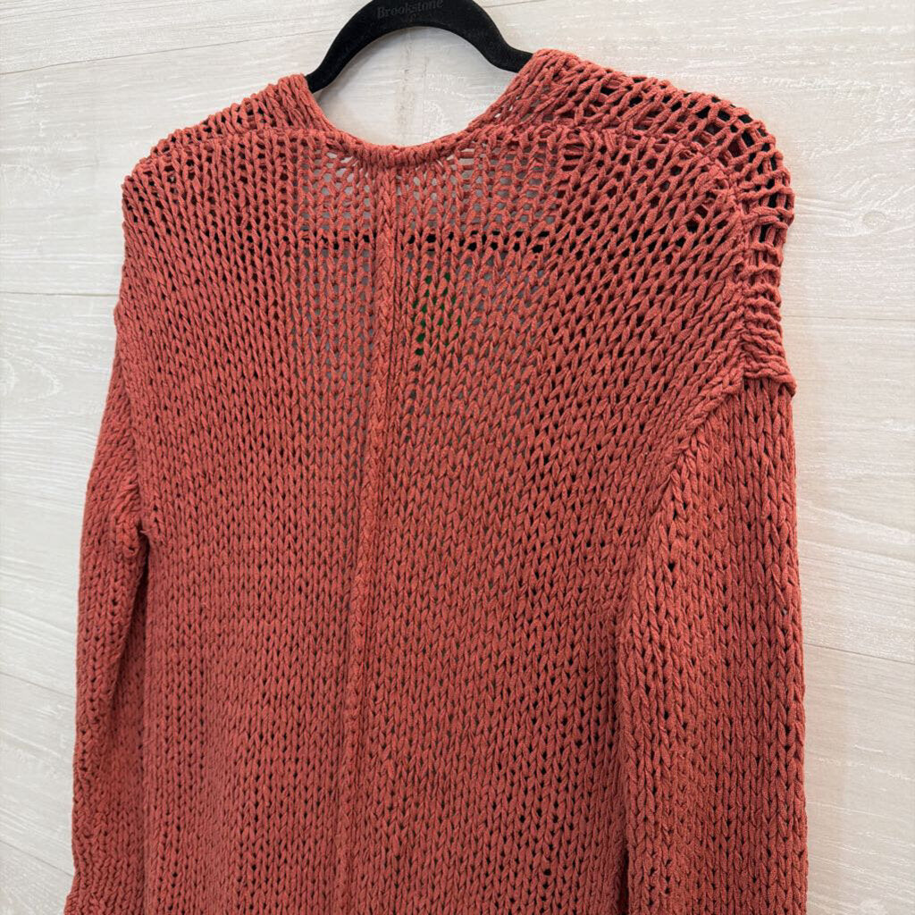 Free People Rose Knit Simply Sienna Open Front Cardigan Sweater Small