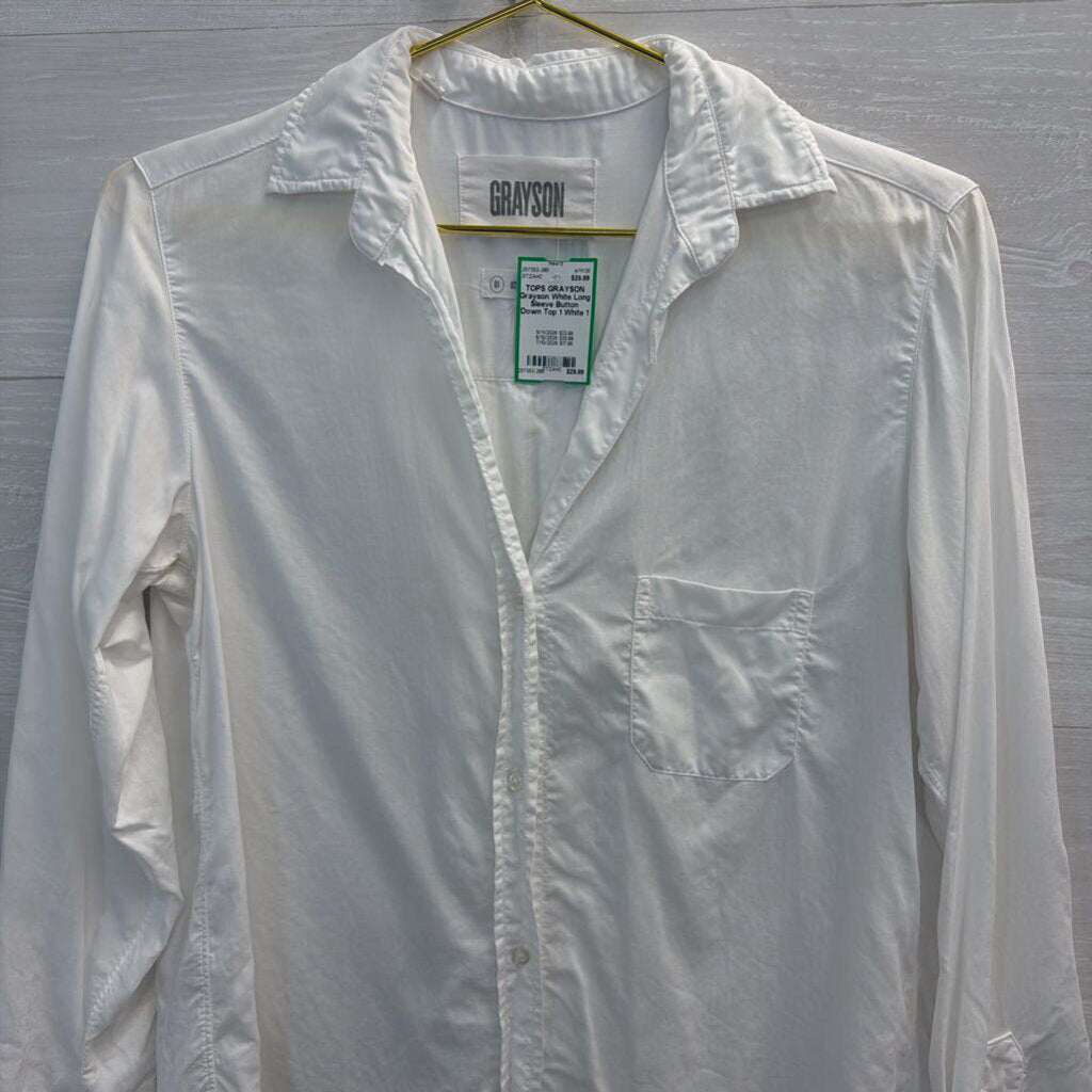 Grayson White Long Sleeve Button Down Top 1