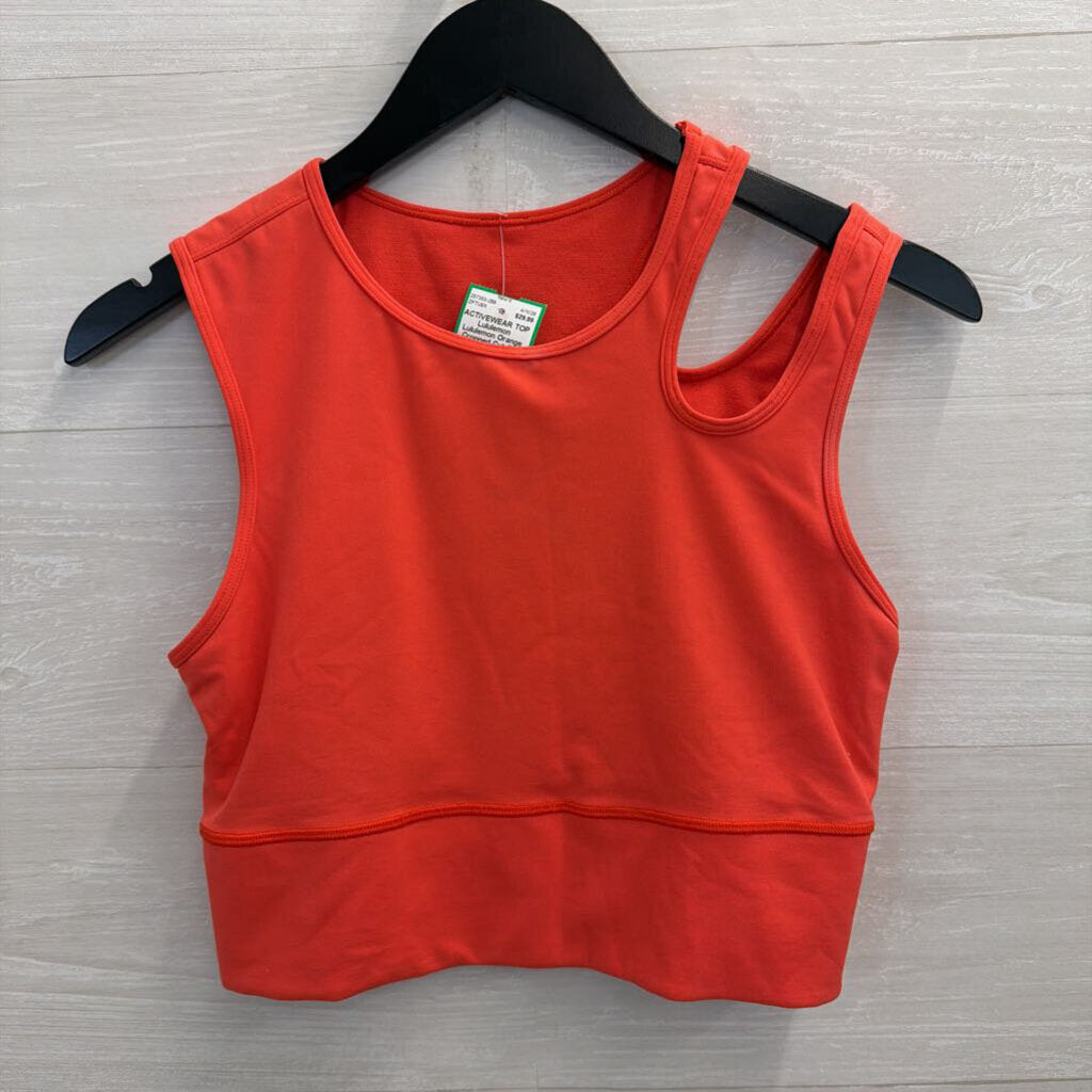 Lululemon Orange Cropped Cut Out Detail Tank Top 8
