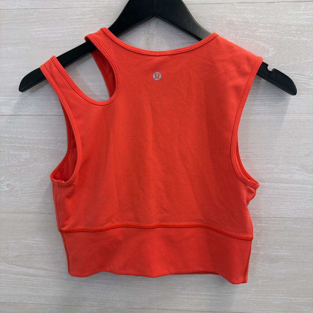 Lululemon Orange Cropped Cut Out Detail Tank Top 8