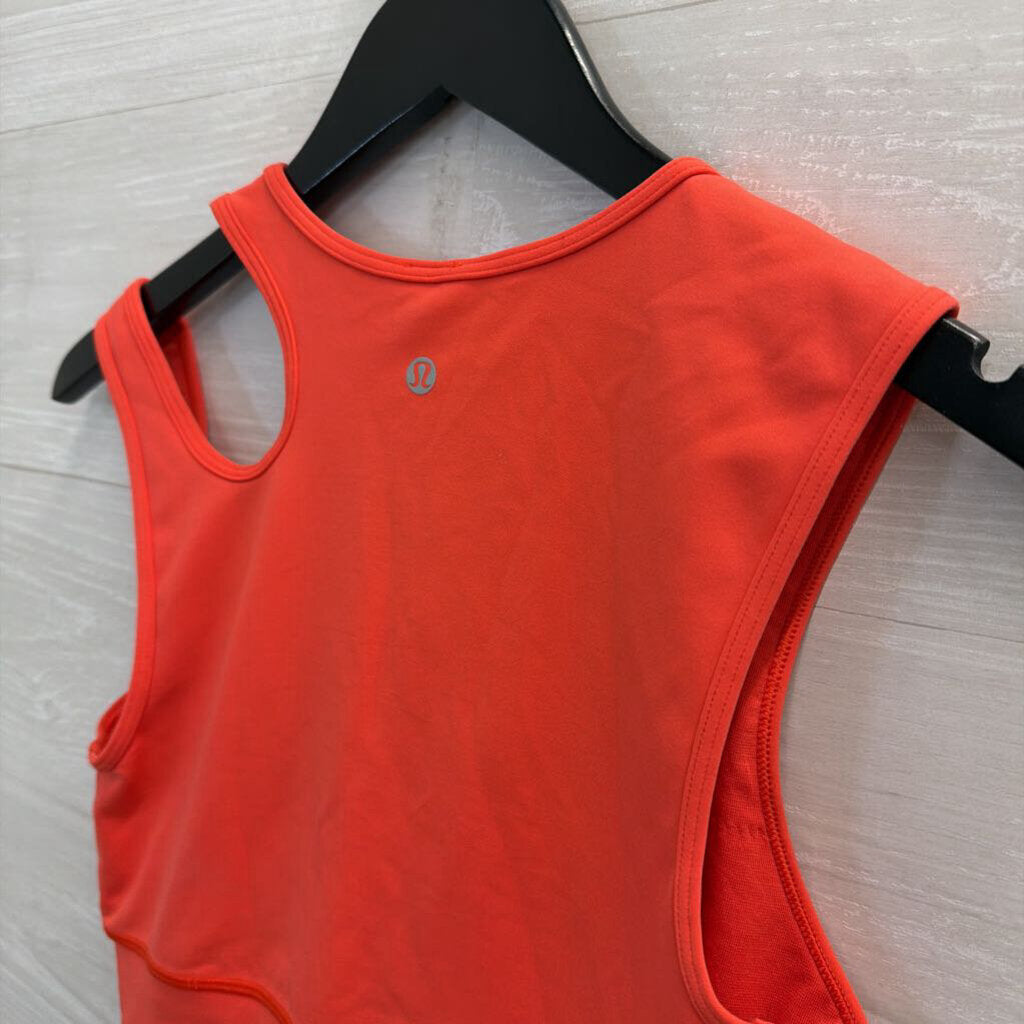 Lululemon Orange Cropped Cut Out Detail Tank Top 8