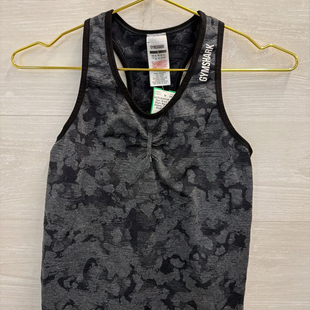 Gym Shark Black Print Athletic Tank Top Small