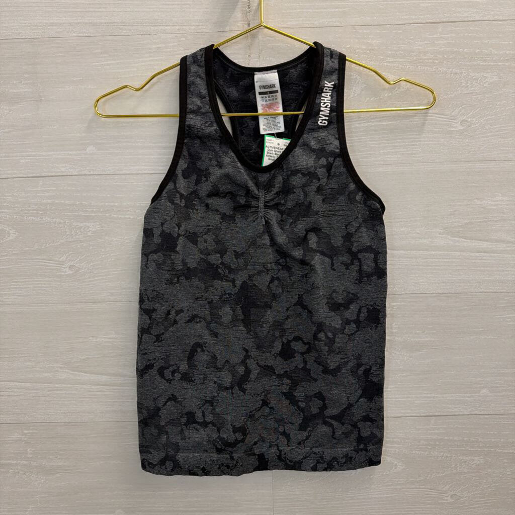 Gym Shark Black Print Athletic Tank Top Small
