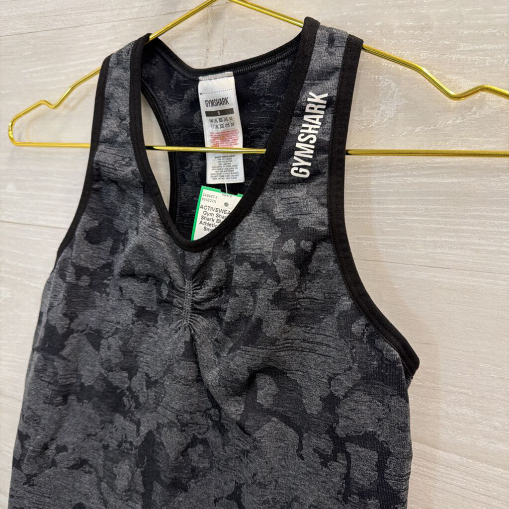 Gym Shark Black Print Athletic Tank Top Small