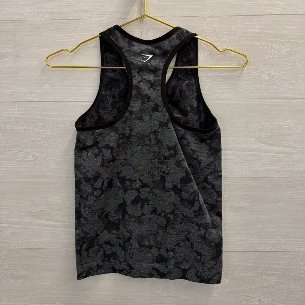 Gym Shark Black Print Athletic Tank Top Small