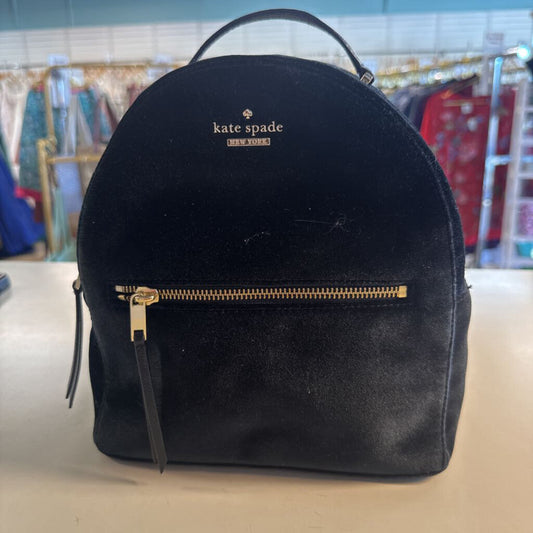 Kate Spade Black Velvet Mini Backpack