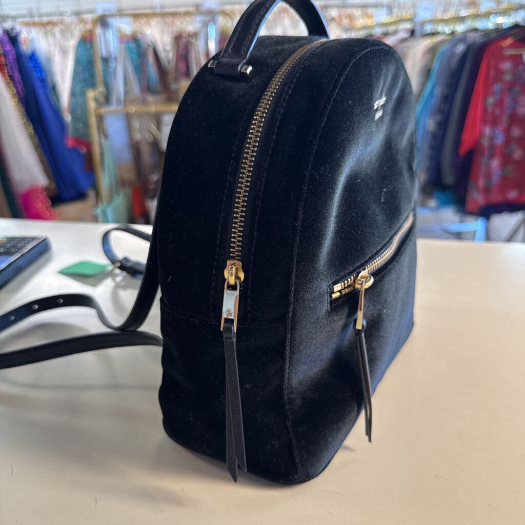 Kate Spade Black Velvet Mini Backpack