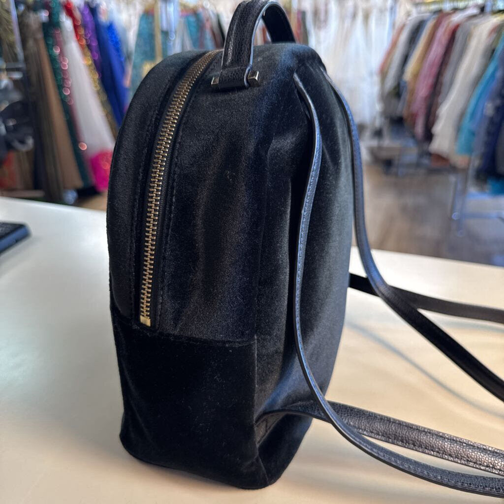Kate Spade Black Velvet Mini Backpack