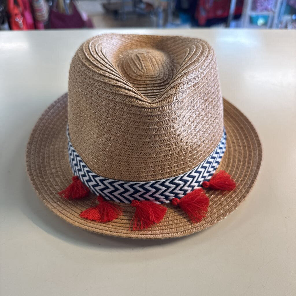 Brown Woven Fedora Hat