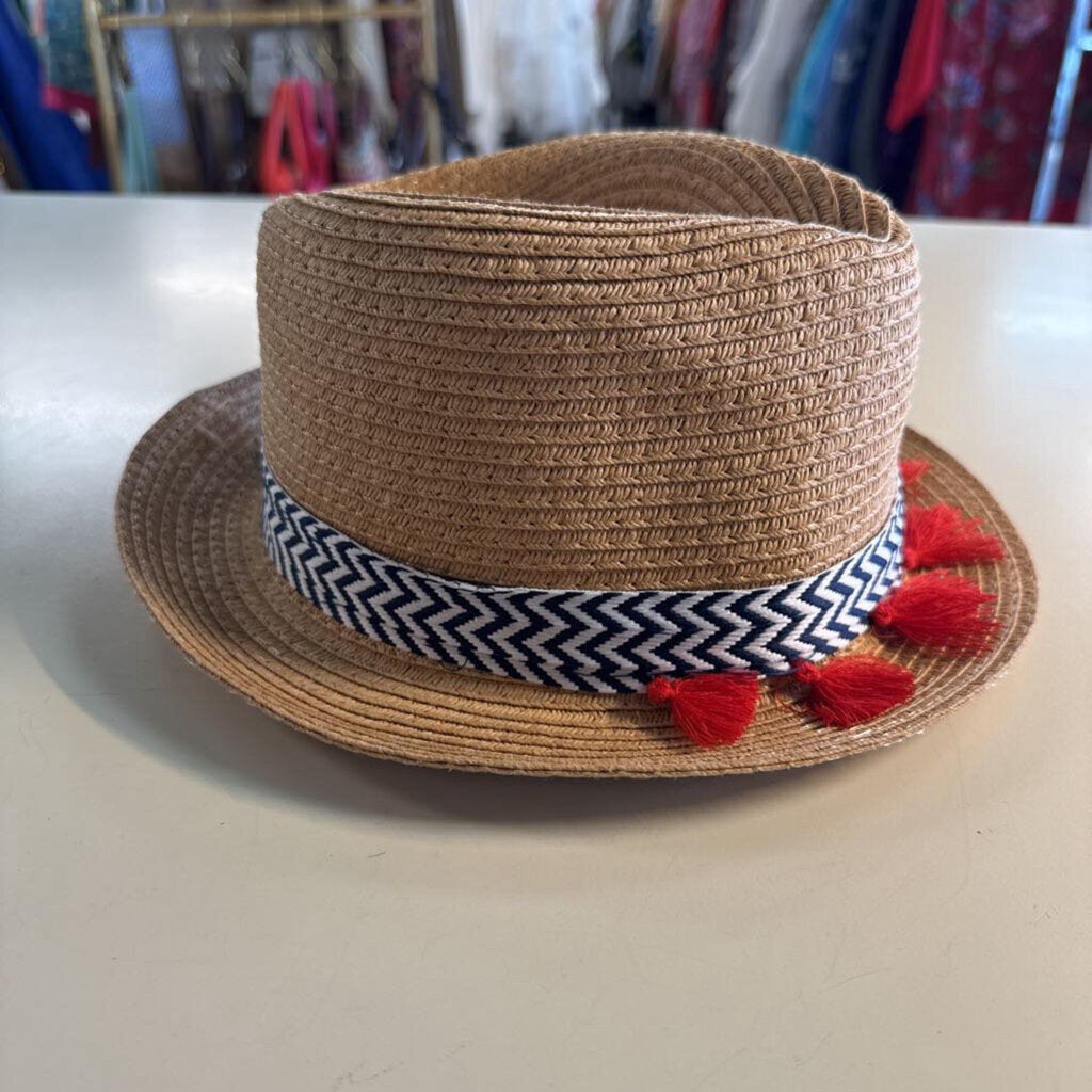 Brown Woven Fedora Hat