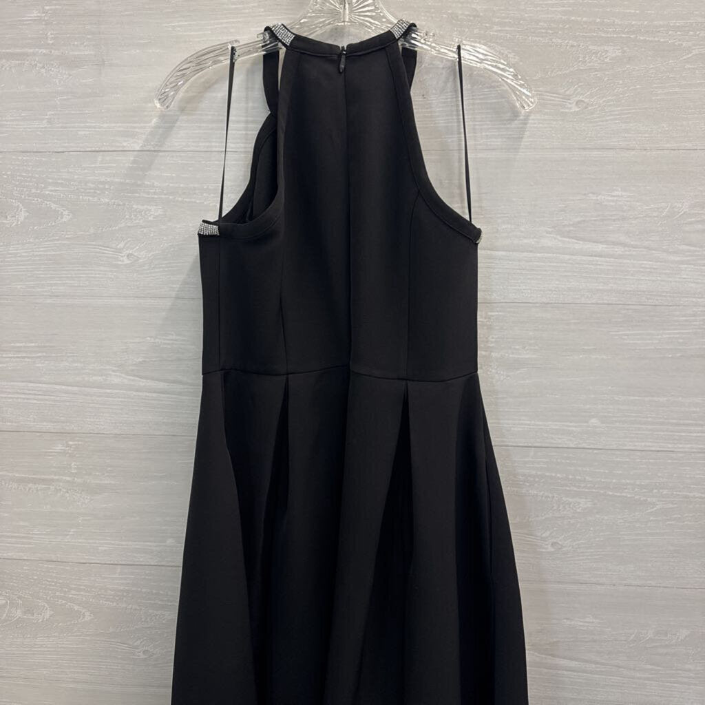 Free Market Black Rhinestone Neckline Long Formal Dress Medium