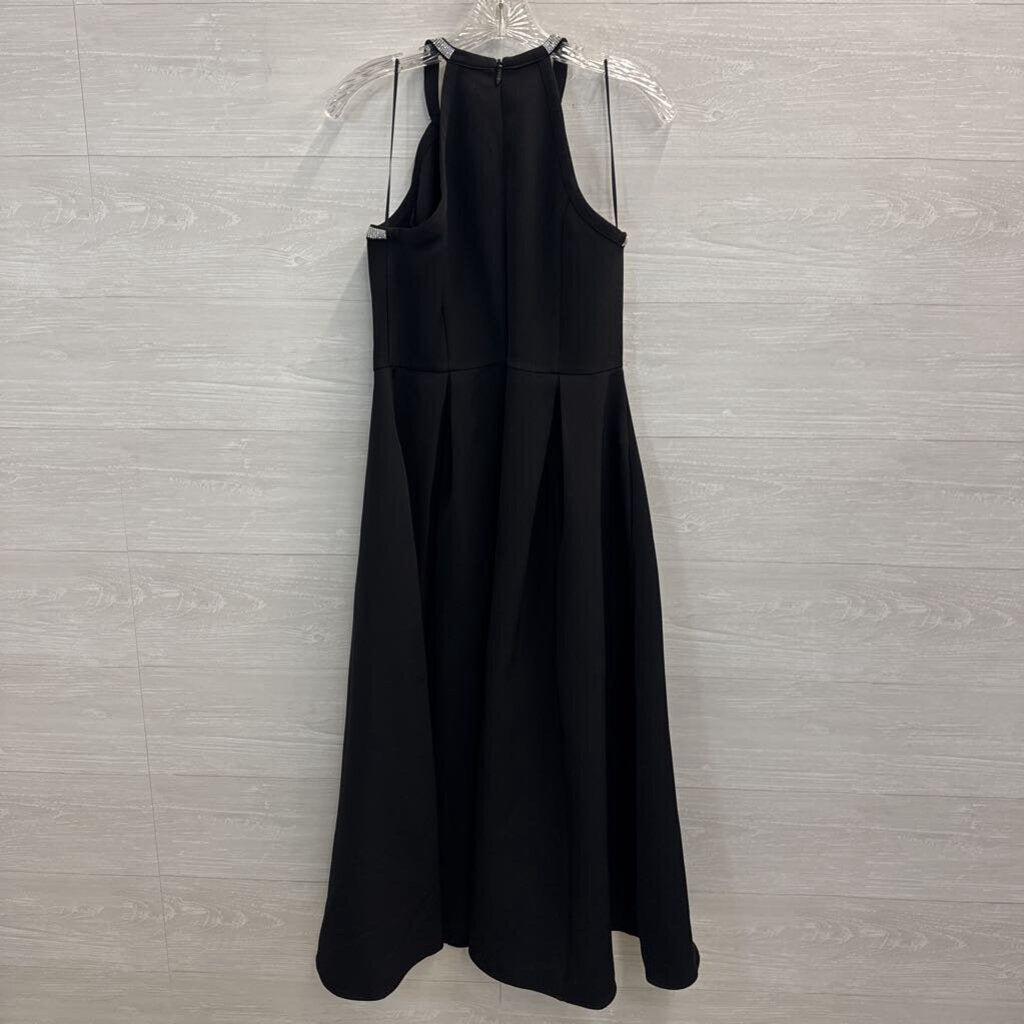 Free Market Black Rhinestone Neckline Long Formal Dress Medium