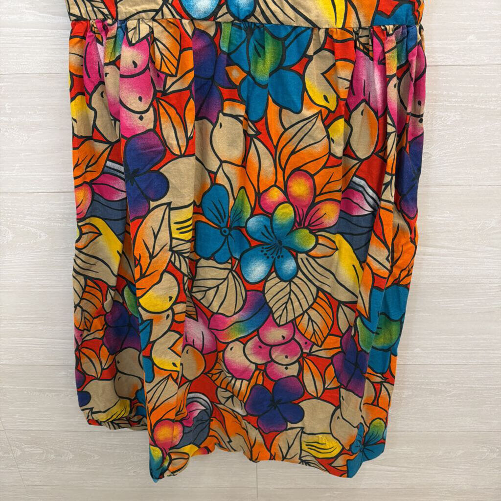 Multi Color Print Sleeveless Midi Dress Extra Large