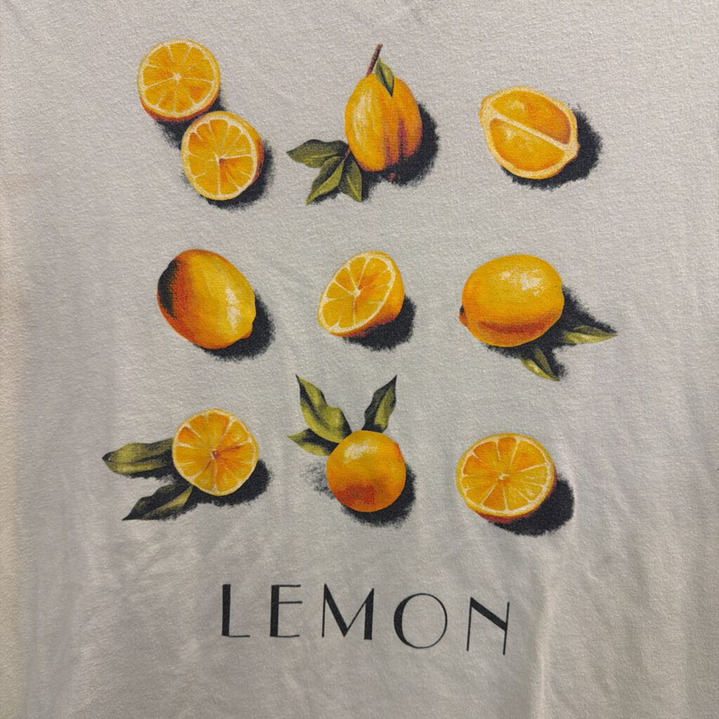 Green/ Yellow Lemon Print Short Sleeve Graphic Tee Medium