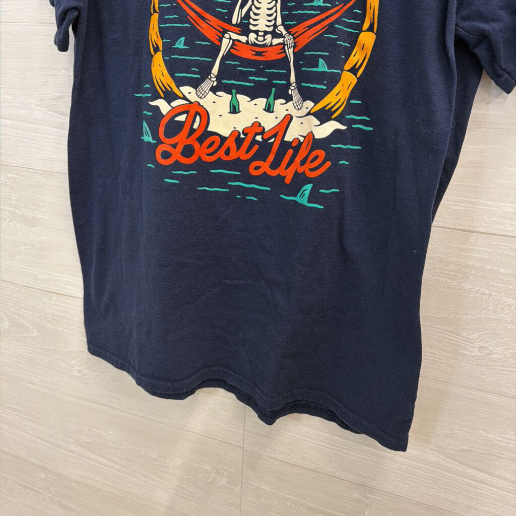 Navy/ Multi Living My Best Life Short Sleeve Graphic Tee Large