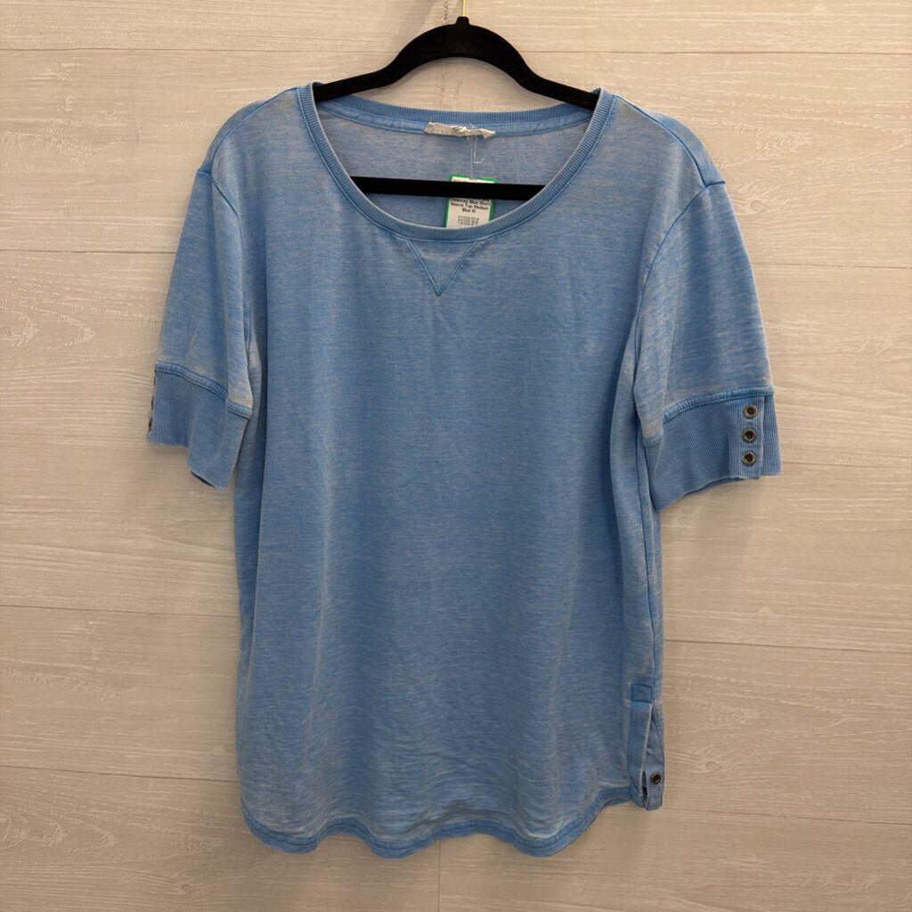 Jane and Delancey Blue Short Sleeve Top Medium