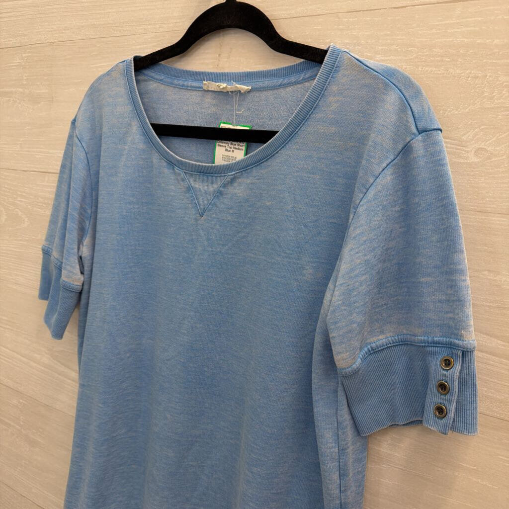 Jane and Delancey Blue Short Sleeve Top Medium