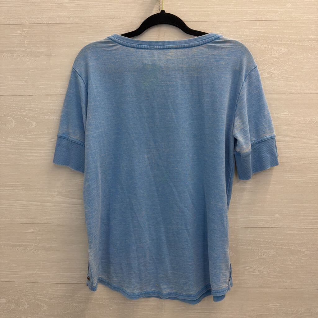Jane and Delancey Blue Short Sleeve Top Medium