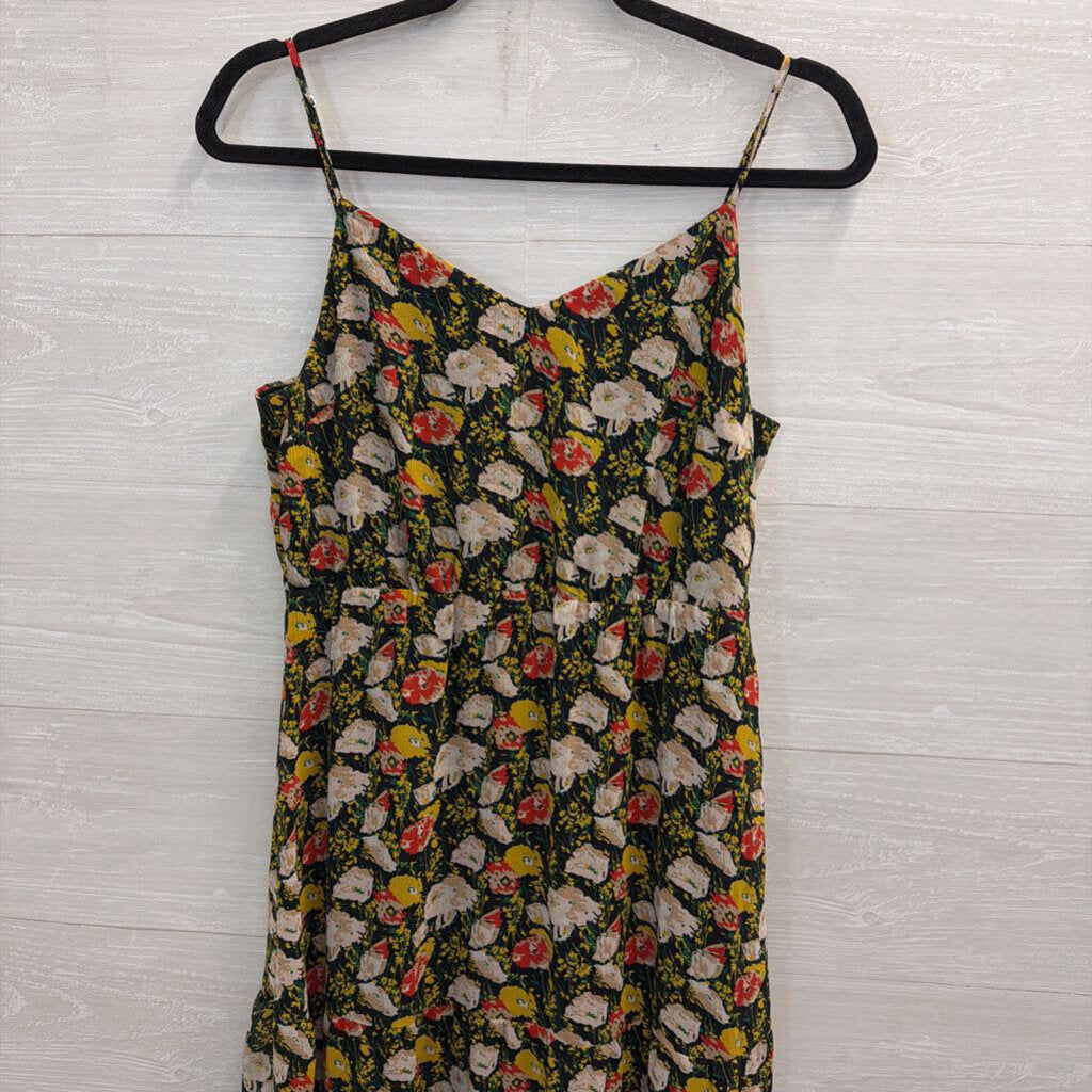 J Crew Black/ Multi Floral Print Maxi Dress 4