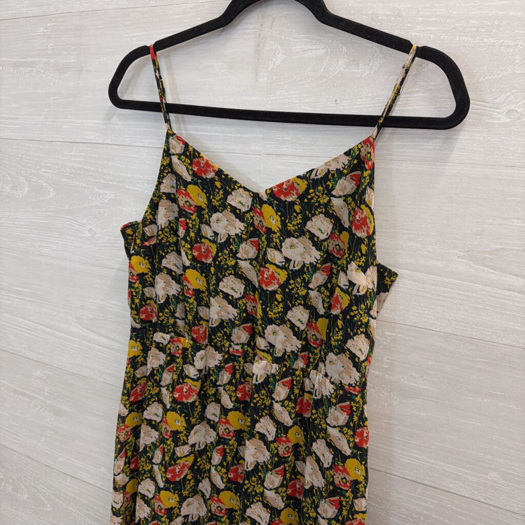 J Crew Black/ Multi Floral Print Maxi Dress 4