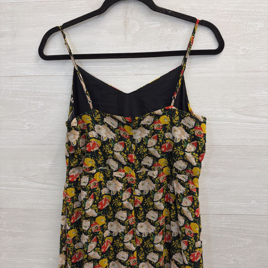 J Crew Black/ Multi Floral Print Maxi Dress 4