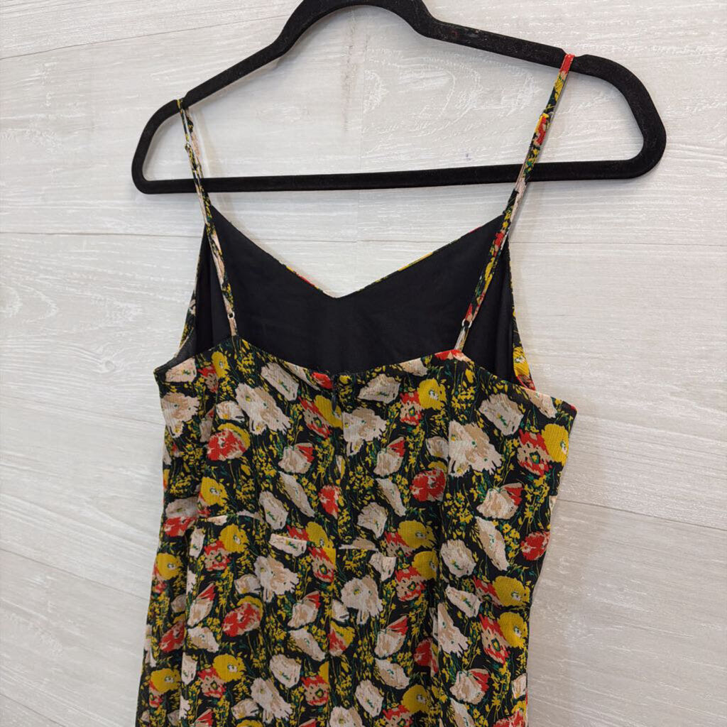 J Crew Black/ Multi Floral Print Maxi Dress 4