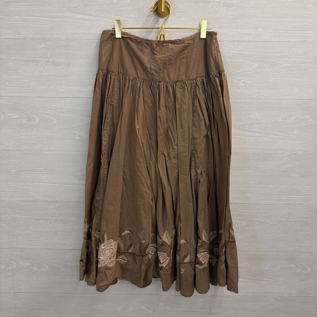 Brown 100% Cotton Maxi Skirt 8