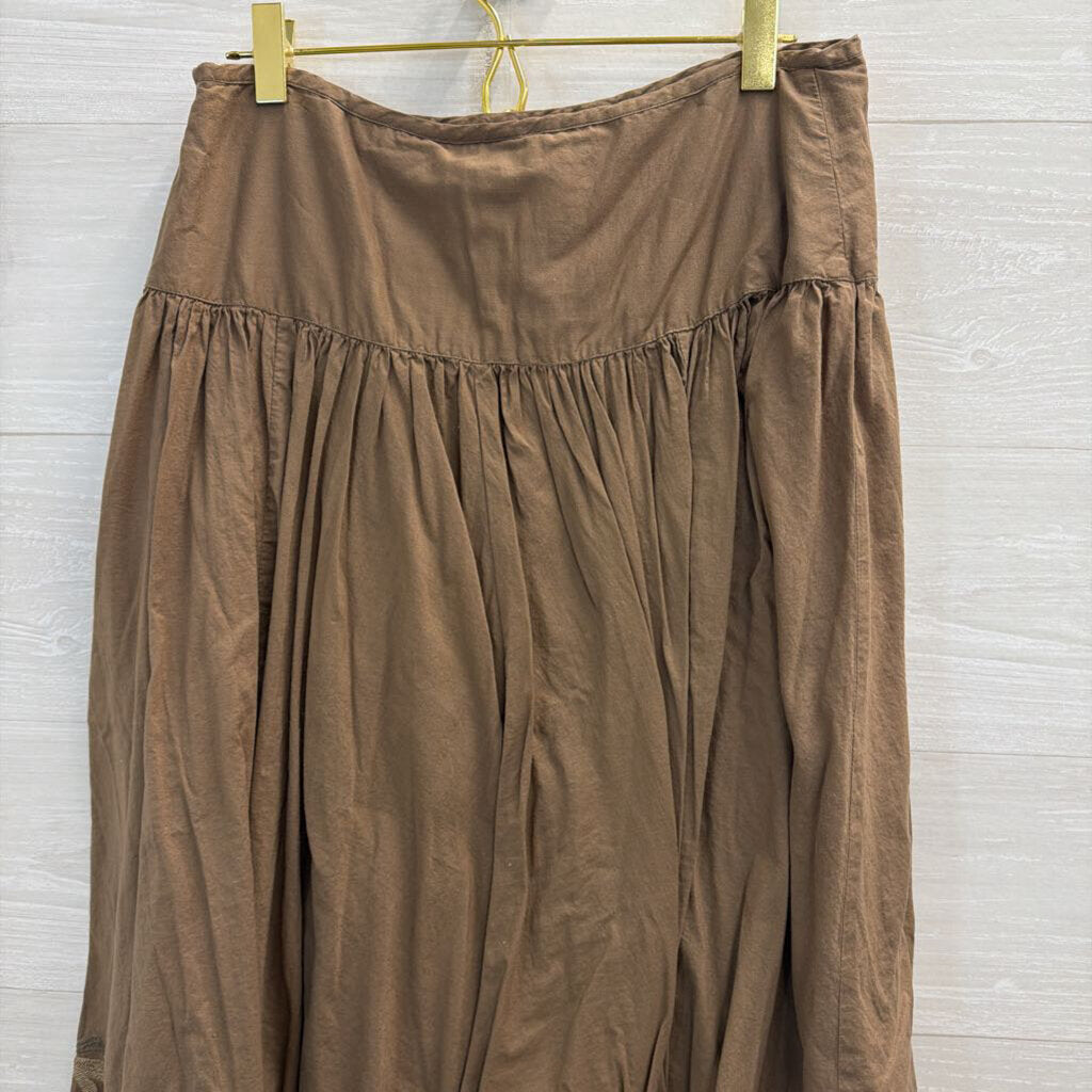Brown 100% Cotton Maxi Skirt 8
