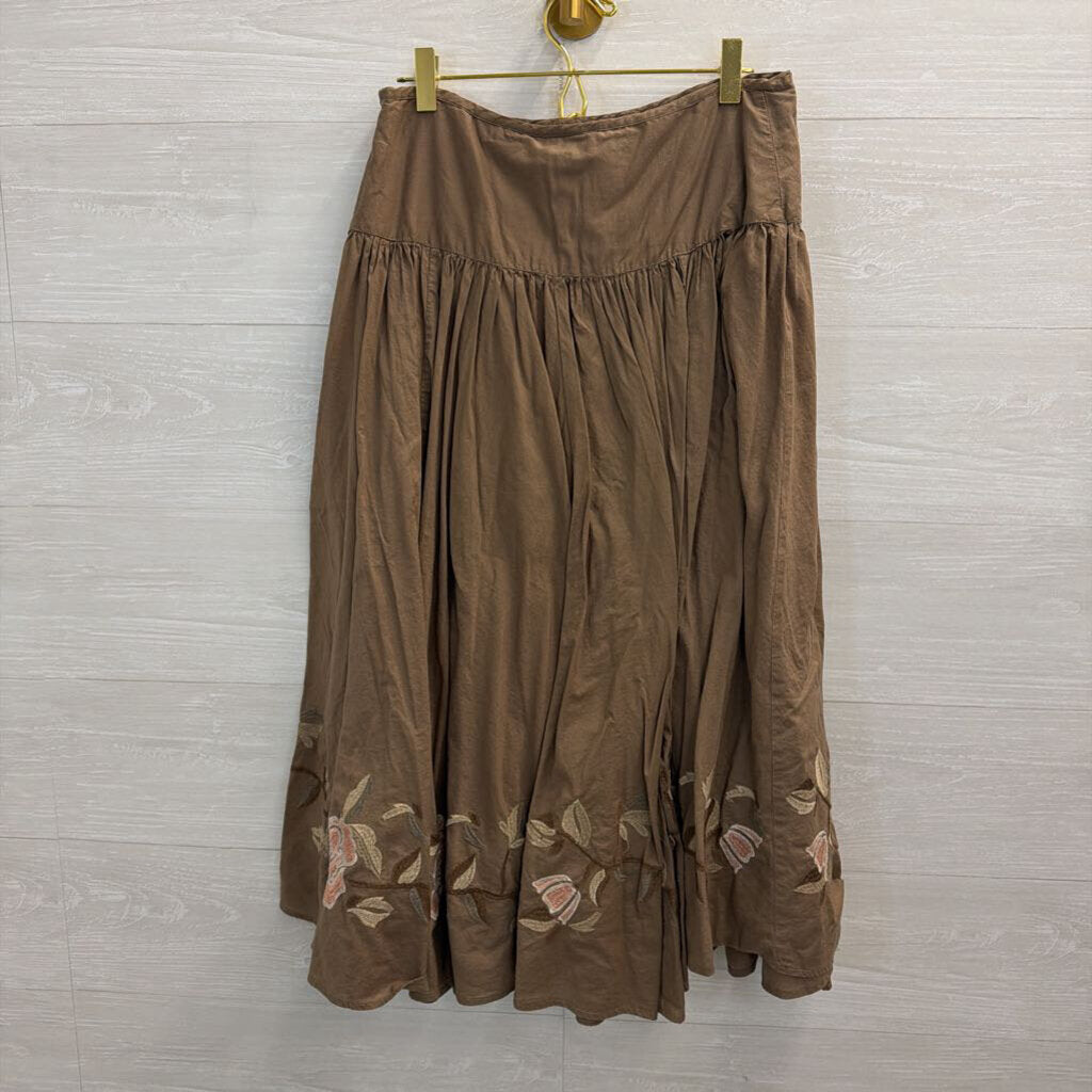 Brown 100% Cotton Maxi Skirt 8