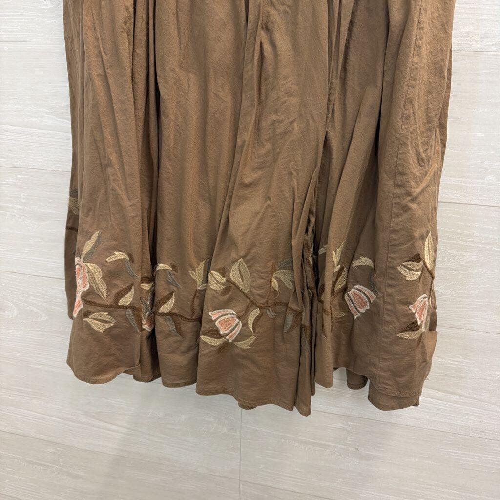 Brown 100% Cotton Maxi Skirt 8