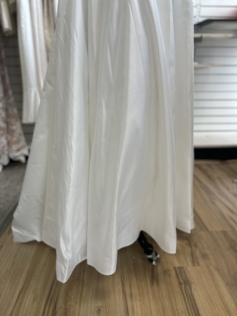 Azazie Ivory Satin Strapless Bridal Gown Medium