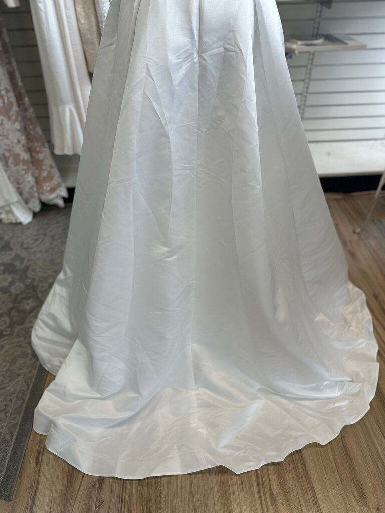 Azazie Ivory Satin Strapless Bridal Gown Medium