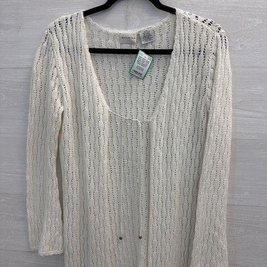 White Stag White Open Knit Long Sleeve Sweater Small