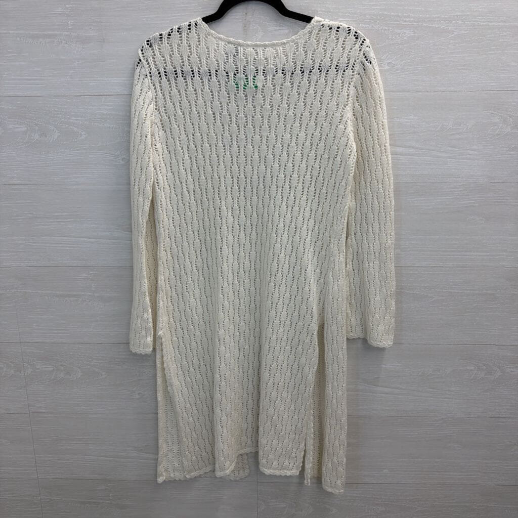 White Stag White Open Knit Long Sleeve Sweater Small