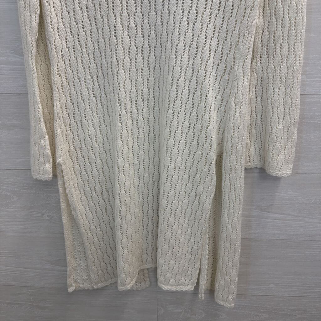 White Stag White Open Knit Long Sleeve Sweater Small