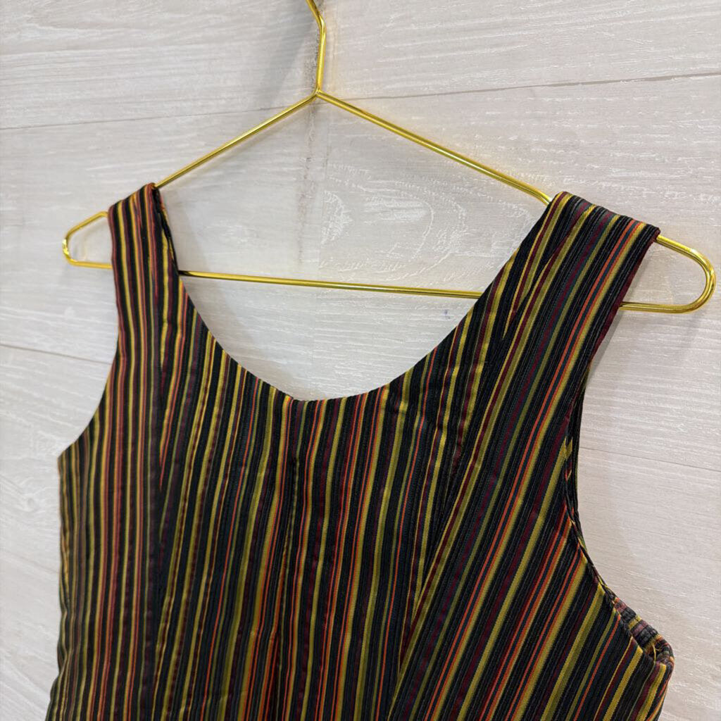 Vintage Gantos Black/ Multi Striped Cropped Tank Top 8