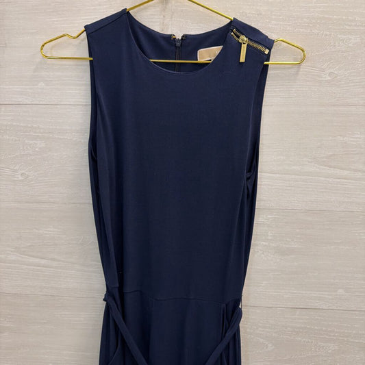 Michael Kors Navy Sleeveless Jumpsuit Extra Small